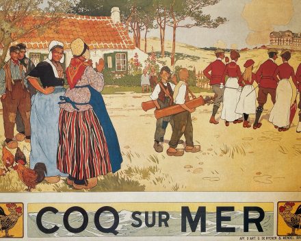 gros plan: affiche du Coq sur Mer (vers 1900)