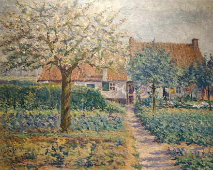 Jules Postel (1867-1955): ferme des polders / dimensions: 60x80 / catégorie de prix: €€€