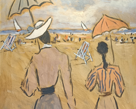 Henry Saint-Clair - scène de plage normande / dimensions: 80x40 / catégorie de prix: €€€