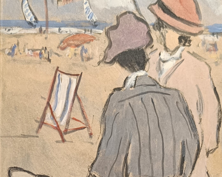 Henry Saint-Clair - scène de plage normande / dimensions: 60x25 / catégorie de prix: €€€