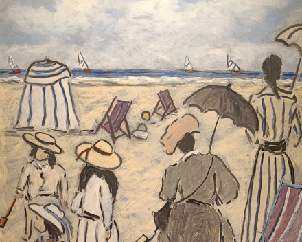 Henry Saint-Clair - scène de plage normande / dimensions:70x50 / catégorie de prix: €€€