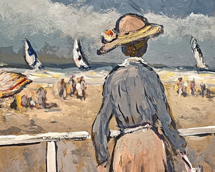 Henry Saint-Clair - scène de plage normande / dimensions: 20x18 / catégorie de prix: €€