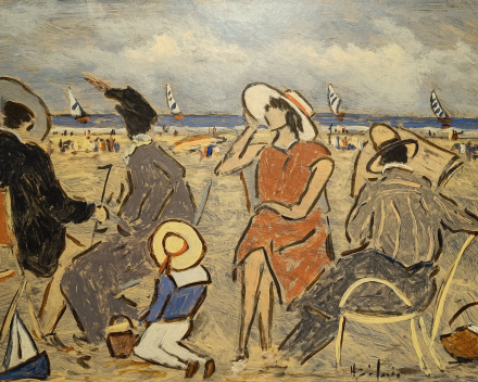 Henry Saint-Clair - scène de plage normande / dimensions: 55x40 / catégorie de prix: €€€