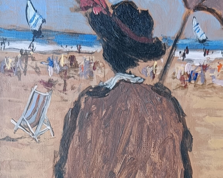 Henry Saint-Clair - scène de plage normande / dimensions: 48x18 / catégorie de prix: €€