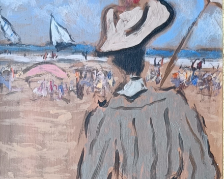 Henry Saint-Clair - scène de plage normande / dimensions: 48x18 / catégorie de prix: €€€