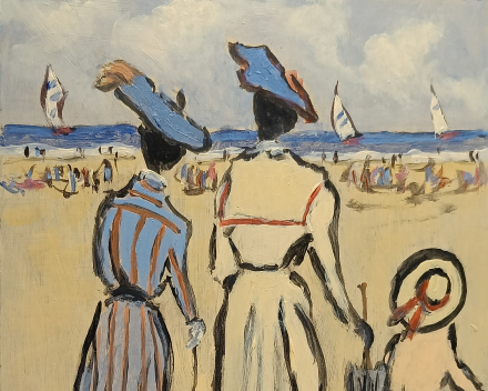 Henry Saint-Clair - scène de plage normande / dimensions: 25x20 / catégorie de prix: €€