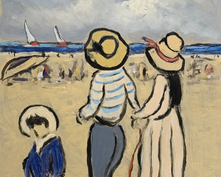 Henry Saint-Clair - scène de plage normande / dimensions: 25x20 / catégorie de prix: €€