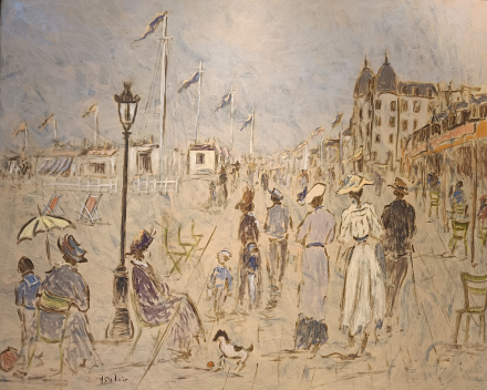 Henry Saint-Clair - les planches à Trouville et le Trouville Palace / dimensions: 80x100 / catégorie de prix: €€€€