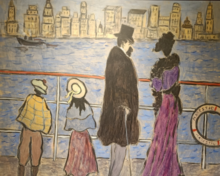 Henry Saint-Clair - Arrivée à New-York à bord du Majestic / dimensions: 80x90 / catégorie de prix: €€€€