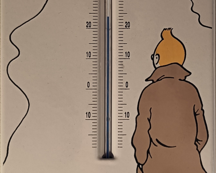 thermomètre tintin sur plaque émaillée - un des rarissimes exemplaires de la plaque dite 'Serneels'