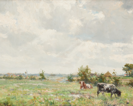 Xavier Würth (1869-1933): zwinpolders, gedateerd (18)98. Deze Luikse kunstenaar heeft in 1898 enkele stemmige plekjes van Knokke en omgeving geschilderd.